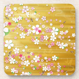 Goldkirschblüte-Kimono Getränkeuntersetzer