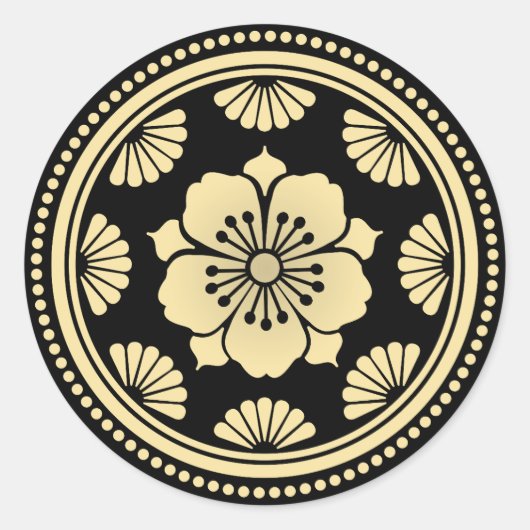 Goldkirsche Blossom Runder Aufkleber (Vorderseite)