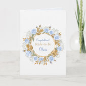 Goldkissed Blue Rose Bridal Karte (Vorderseite)