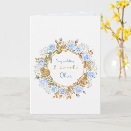 Goldkissed Blue Rose Bridal Karte (Gelbe Blume)