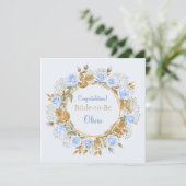 Goldkissed Blue Rose Bridal Karte (Stehend Vorderseite)