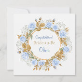 Goldkissed Blue Rose Bridal Karte (Vorderseite)