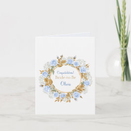 Goldkissed Blue Rose Bridal Karte