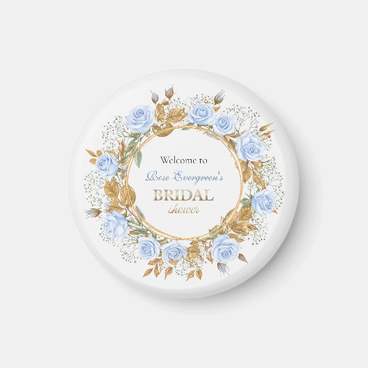 Goldkissed Blue Rose Bridal Magnet (Vorne)