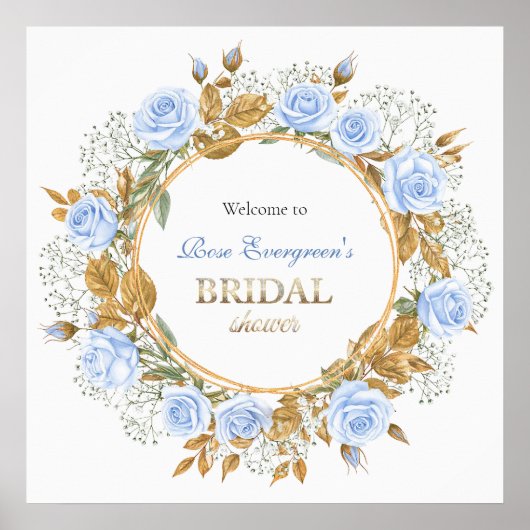 Goldkissed Blue Rose Bridal Poster (Vorne)