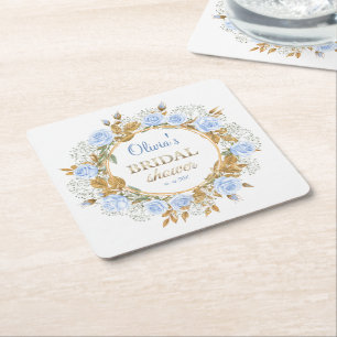 Goldkissed Blue Rose Bridal Rechteckiger Pappuntersetzer