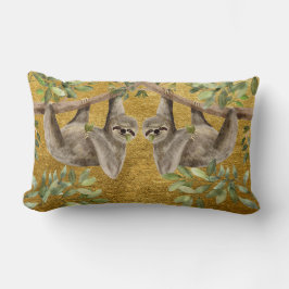Goldkissen - Faultier-Design  Lendenkissen