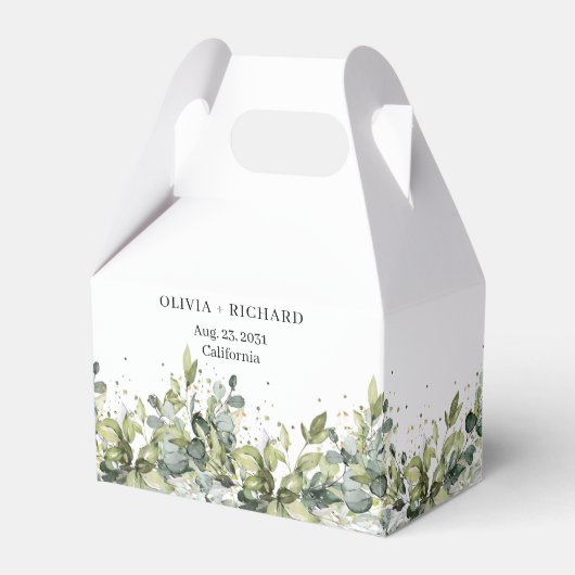 Goldkiste Boho Aquarell Eukalyptus Gastgeschenk Ho Geschenkschachtel (Vorderseite)