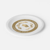 Goldklasse 2024 auf der White Graduation Party Pappteller (Schrägansicht)