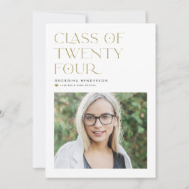 Goldklasse 2024 Moderner Minimalistischer Abschlus Einladung