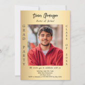 Goldklasse der Graduationspartei im Foto 2025 Einladung (Vorderseite)