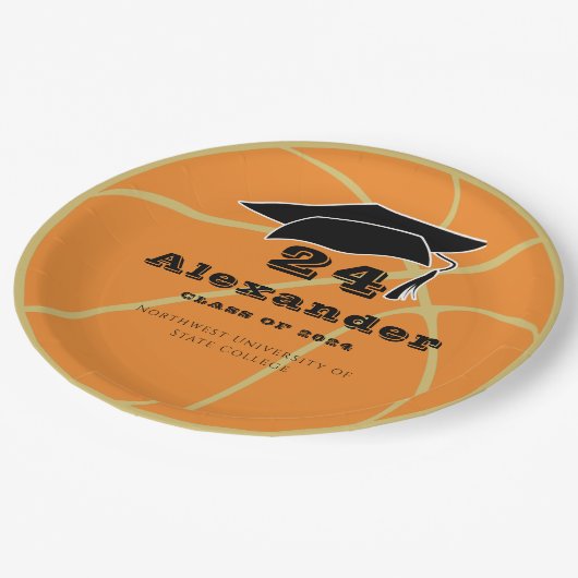 Goldklasse des Basketball-Ball-Abschlusses 2022 Pappteller (Schrägansicht)