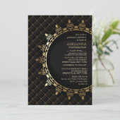 Goldklassische Abschluss-Einladung Einladung (Stehend Vorderseite)