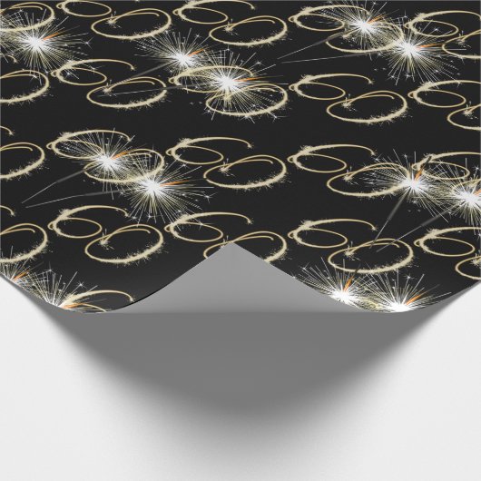 Goldklatschen für den 60. Geburtstag Geschenkpapier (Ecke)
