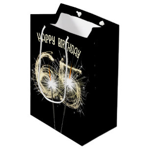 Goldklatschen für den 65. Geburtstag Mittlere Geschenktüte