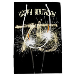 Goldklatschen für den 75. Geburtstag Mittlere Geschenktüte