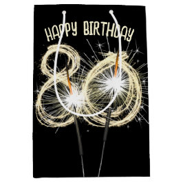 Goldklatschen für den 80. Geburtstag Mittlere Geschenktüte