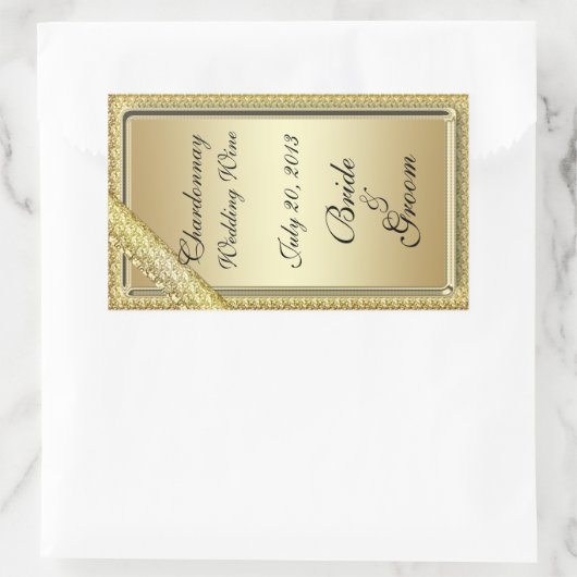 Goldkleber für Bar Wedelweine Rechteckiger Aufkleber (Tasche)