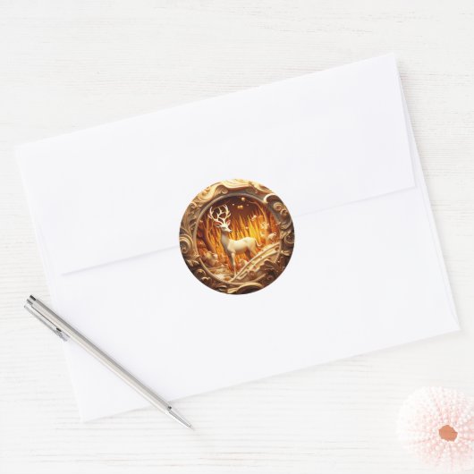 Goldkleber für Hirsche Runder Aufkleber (Umschlag)