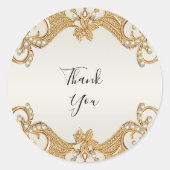 Goldkleber für Verzierte Perlen Runder Aufkleber (Vorderseite)