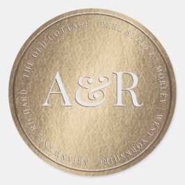 Goldkleber mit Monogramm Runder Aufkleber