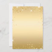 Goldkleid aus Quinceanera, blühend glamourös Einladung (Rückseite)