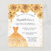Goldkleid aus Quinceanera - Blumenzettel Flyer (Vorne)