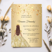Goldkleid aus Quinceanera Einladung