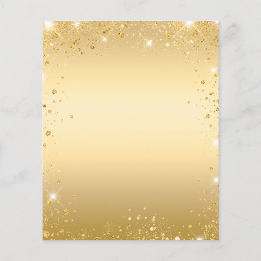 Goldkleid Blumenzwiebeln Brautparty Einladung (Rückseite)