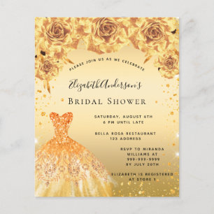 Goldkleid Blumenzwiebeln Brautparty Einladung