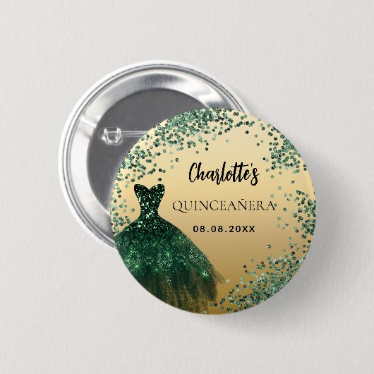 Goldkleid Button (Vorne & Hinten)