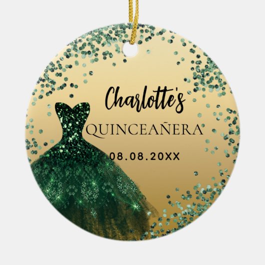 Goldkleid Keramik Ornament (Vorne)