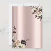 Goldkleid, Rahmen-Rose, Diamanten-Rose Gold Einladung (Rückseite)