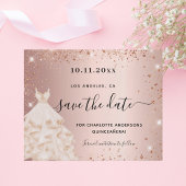Goldkleider der Rose Quinceanera Save the Date Flyer