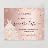 Goldkleider der Rose Quinceanera Save the Date Flyer (Vorne)