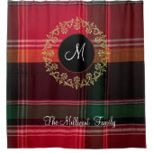 Goldkleider Madras Kariertes Muster Duschvorhang (Vorderseite)