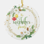 Goldkleider-Ornamente Weiße Berries und Petunias Keramik Ornament (Vorne)