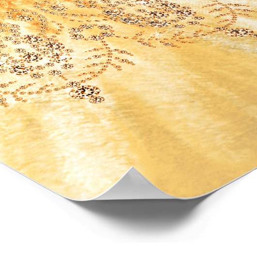 Goldkleidung aus Quinceanera Glitzer Begrüßung Poster (Ecke)