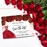 Goldkleidung aus Quinceanera Save the Date
