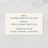 Goldkleidung Visitenkarte (Rückseite)