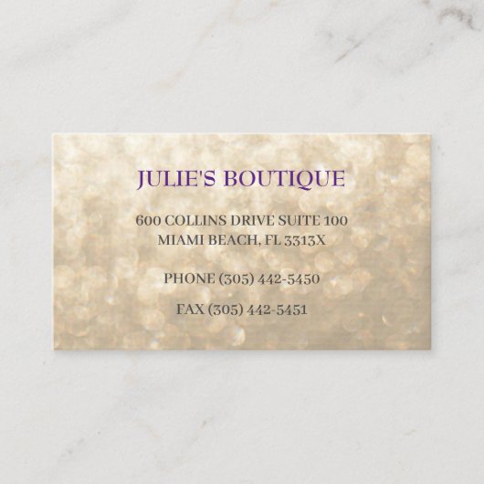 Goldkleidung Visitenkarte (Vorderseite)