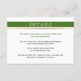 Goldklemme mit grünem und weißem Streifen Begleitkarte