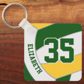 Goldklub-Team in Grün: Volleyball Schlüsselanhänger (Vorderseite)