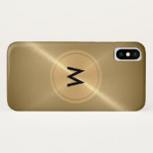 Goldknopf und Bronze-Edelstahl-Metall Case-Mate iPhone Hülle (Rückseite (Horizontal))