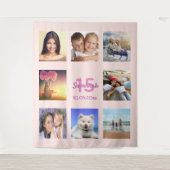 Goldkollage der Rose Quinceanera Foto Wandteppich (Vorderseite)