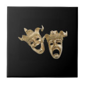 Goldkomödie und Tragedy-Masken Fliese (Vorderseite)