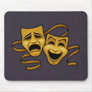 Goldkomödien-und -tragödie-Theater-Masken Mousepad