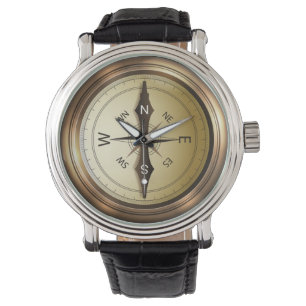 Goldkompass Armbanduhr