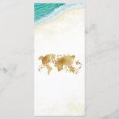 Goldkompass für tropische Hochzeiten Menükarte (Rückseite)