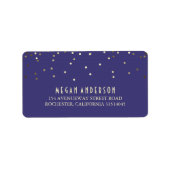 Goldkonfetti-Hochzeit Adressaufkleber (Vorne)